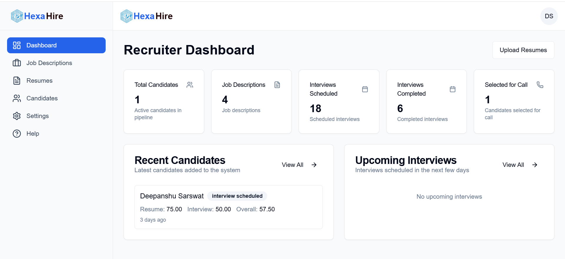 HexaHire: AI-First Hiring & Interview Automation Platform background blur