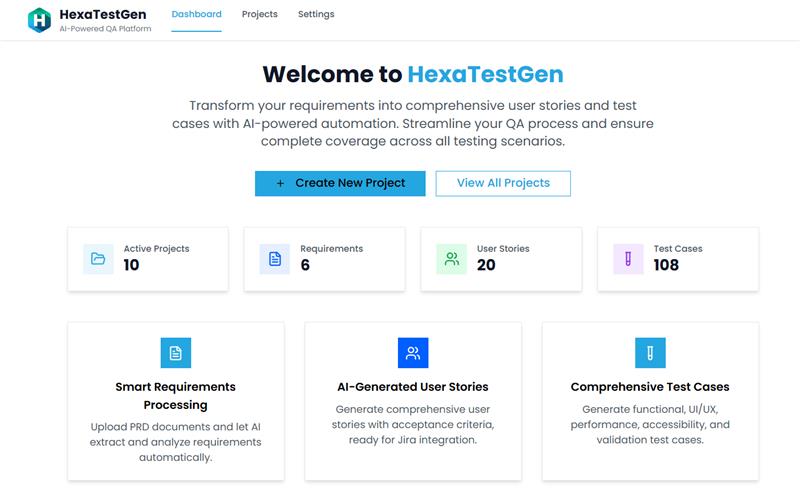 Hexa TestGen AI background blur